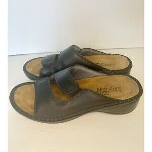 Naot Women’s slide Sandals Black Leather Size EU 37 US 6.5